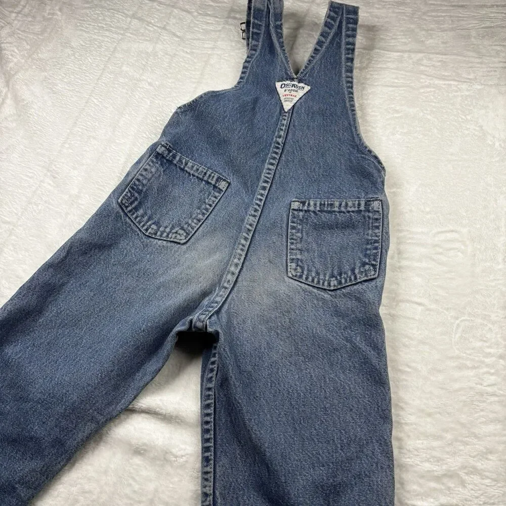 Rare Vtg OshKosh Vestbak Overalls Size 3T USA 80s Denim Paper Tag Great FADE - Picture 4 of 16